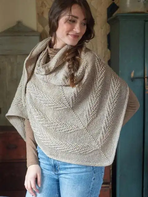 棒针编织花样围巾披肩附图解