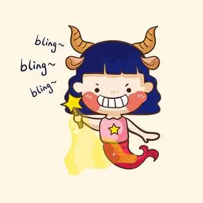 摩羯座手绘插画