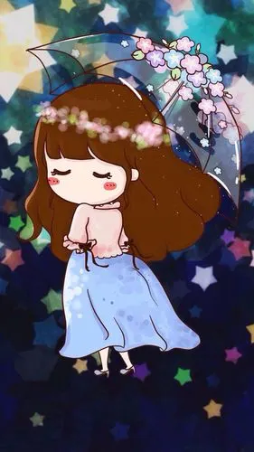 影视 女生 q版 微信 qq 微博 )女孩 韩国唯美插画手绘动漫卡通可爱