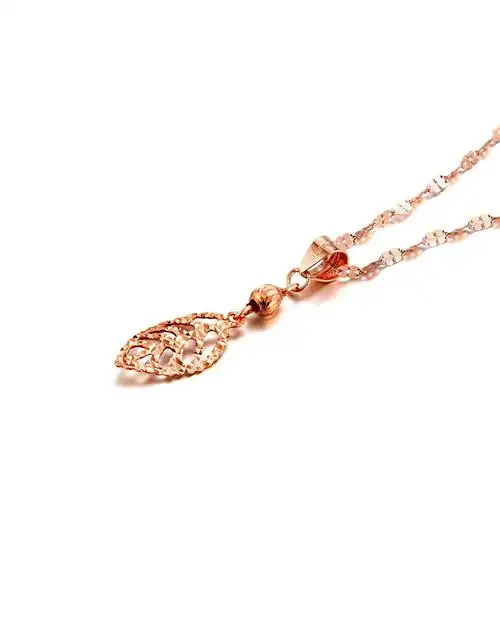 18k金吊坠叶子银红二色可选