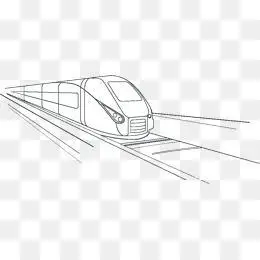 地铁列车线条简笔画