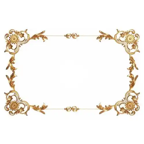 3d立体金色欧式花纹边框8661303免抠图片素材 边框纹理-第1张