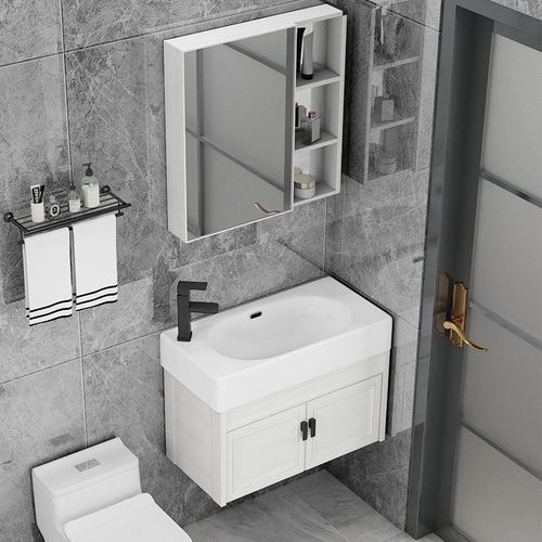 小户型浴室柜组合挂墙式洗手盆卫生间阳台迷你30宽小尺寸创意家用