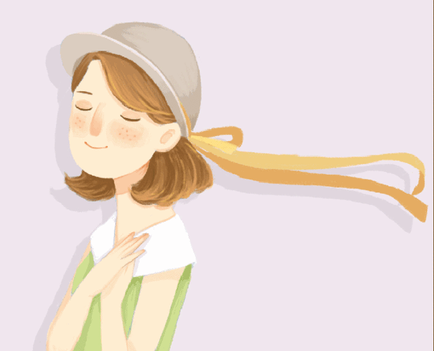 插画风少女女孩治愈清新gif动图_动态图_表情包下载_soogif