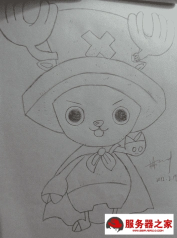 素描海贼王简笔画乔巴