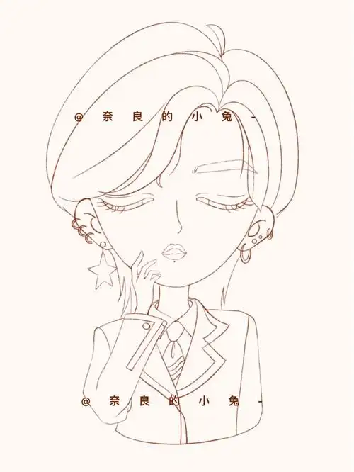 小兔插画线稿过程the9陆柯燃