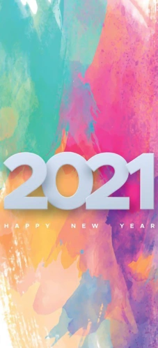 2021新年创意水彩背景图,锁屏图片,高清手机壁纸,节日-回车桌面