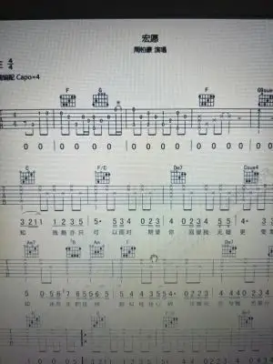 【宏愿】周柏豪吉他谱