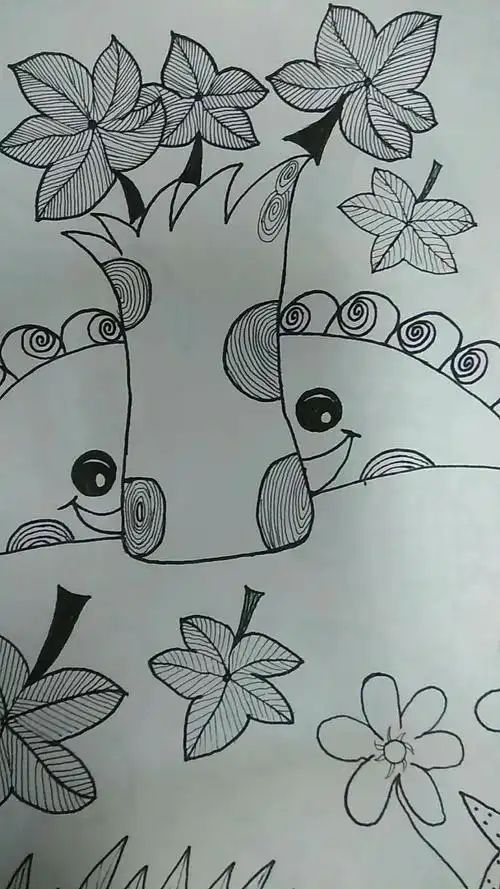 线条画教师作品