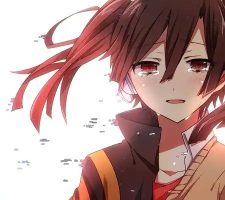 求几张女生哭着笑的动漫头像,不笑的也行,可以参考下图,我比较喜欢