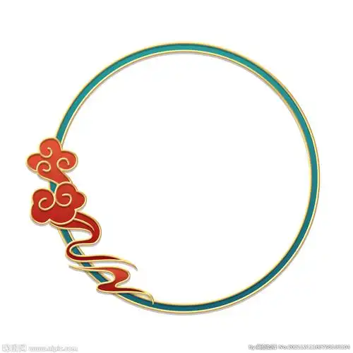 中国古风国潮圆形祥云边框图片