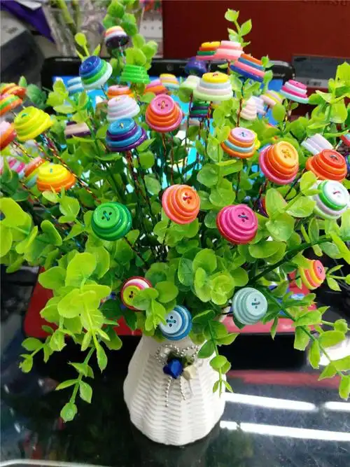 纽扣花束diy材料包 幼儿园儿童手工制作母亲节教师节礼物创意亲子