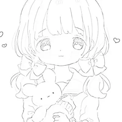 可爱线稿 橙池未蓝crystal