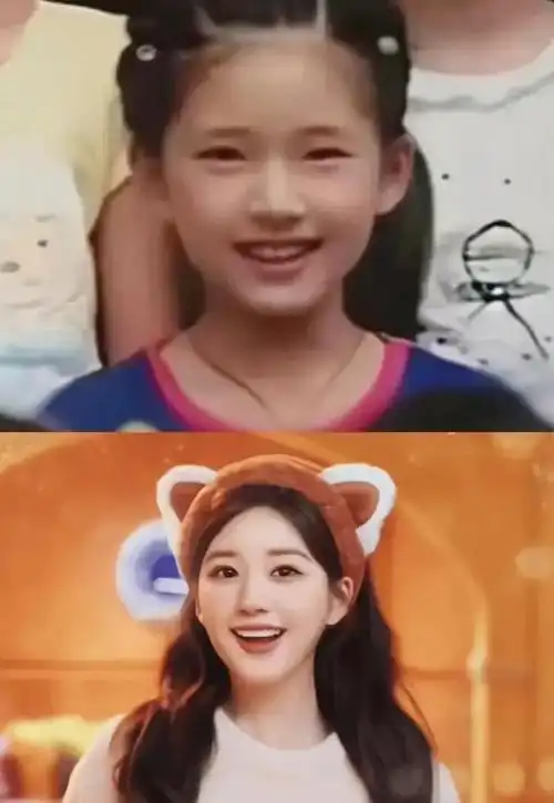 从照片中可以看出,赵露思小时候就有明显的卧蚕,非常可爱.