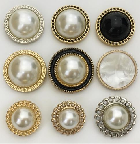 珍珠纽扣子大号高档小香风毛呢衣服装饰配件圆形白色女式复古外套