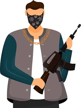 i>蒙 /i> i>面 /i>强盗,危险的恐怖分子,带有突击步枪孤立的 i>卡 /i