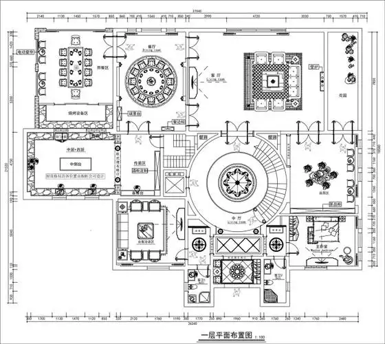 1200万元别墅豪宅2000平米装修案例_效果图 - 【天古设计】汇锦庄园