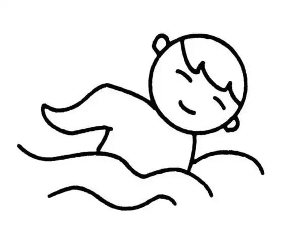 学游泳简笔画人物