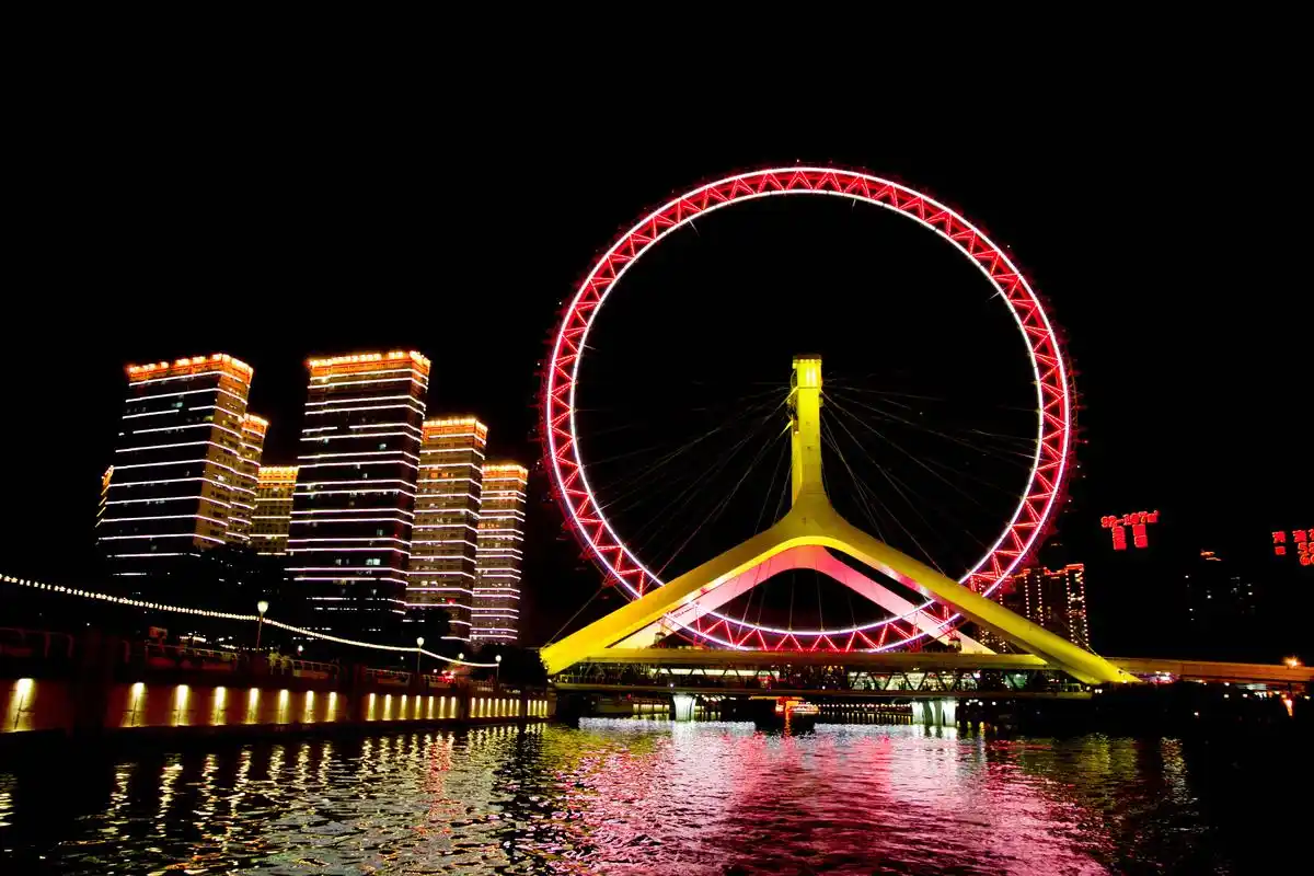 天津海河夜景1280x1024分辨率下载,天津海河夜景,高清图片,旅游景点