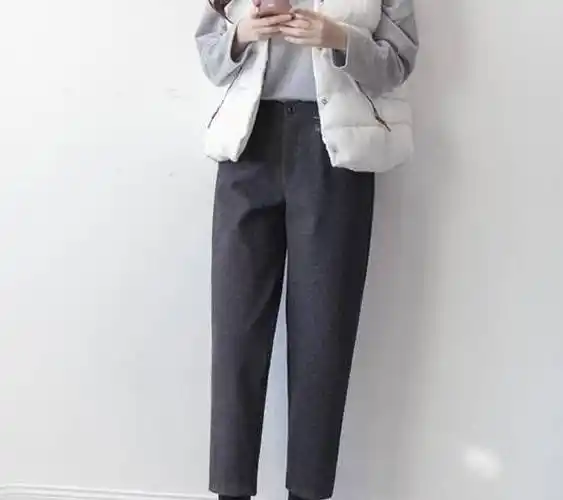 萝卜裤配毛毛鞋特时髦,聪明女人都流行穿