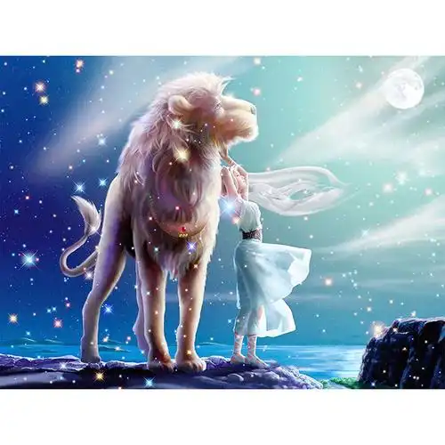 手工家居家居装饰装饰画diy新款钻石十二星座狮子座贴钻十字绣套件