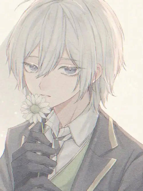 银发少年artist:しおしはtwi:c_th9u#唯美的男生头像