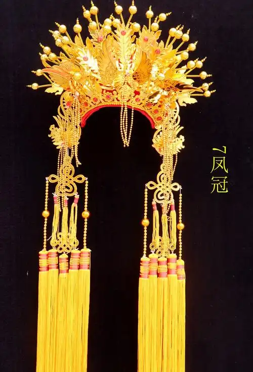 新娘服装凤凰冠中国风国潮头饰三凤冠五凤冠九凤冠凤冠帽子