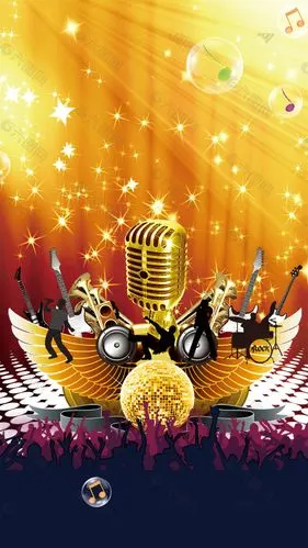 激情狂欢唱歌麦克风h5背景素材