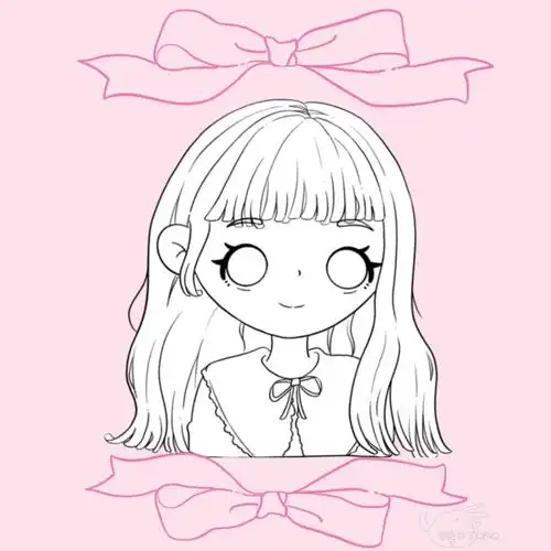 人物头像线稿萌系少女