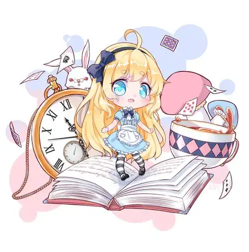 为一个小伙伴画的爱丽丝q版,就当来除除草叭… - 半次元 - acg爱好者