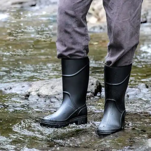 户外轻便防滑中筒套鞋雨鞋外穿钓鱼工地雨靴男男潮防水鞋日本时尚