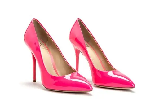 粉色漆皮尖头高跟鞋_ 史尚国际