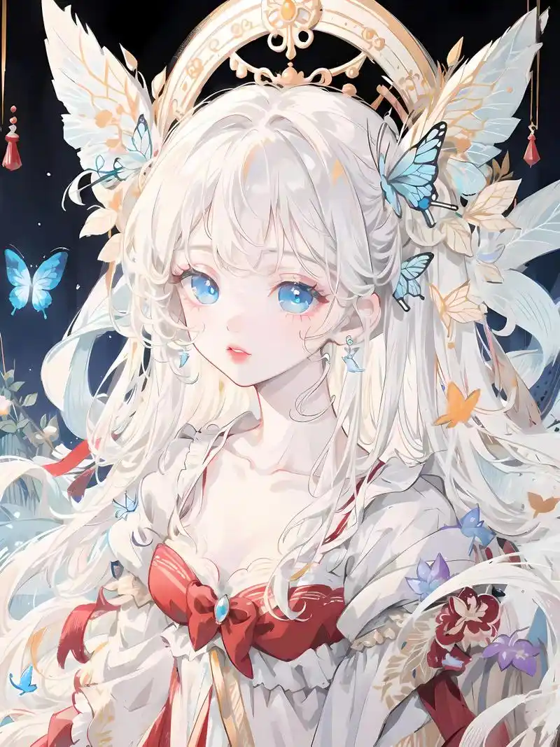 纯白蝴蝶公主头像 #二次元# #ai共创计划# #ai绘画