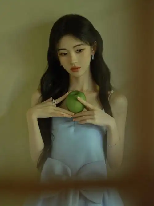 鞠婧祎淡蓝写色彩真大片