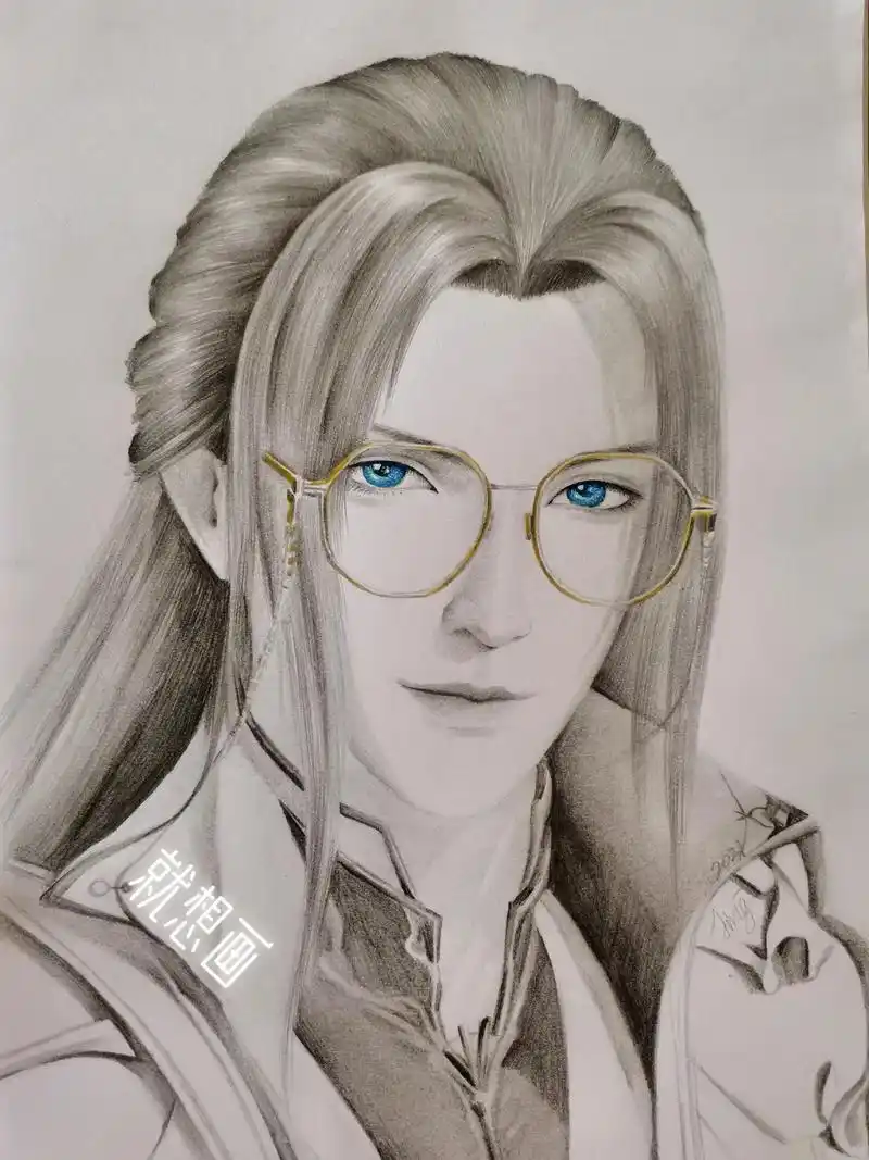 三哥得散发来了,加光头发的90  #画画 #手绘 #唐三 - 抖音