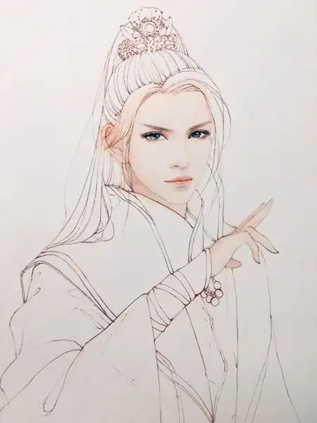 超详细古风美男上色步骤图,可收藏做临摹图集