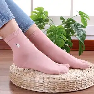 春夏薄棉大脚指头袜子女中腰人字拖二趾袜子指头分开吸汗透气中筒