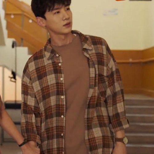 八零九零白敬亭过三爽同款衣服格子长袖衬衫韩版宽松衬衣男ins潮