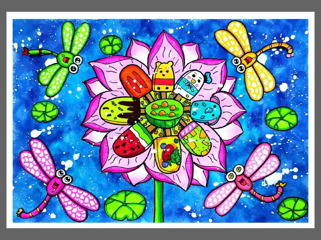 夏天的味道马克笔水彩儿童画78岁