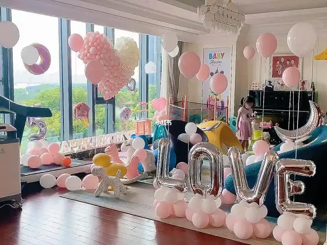 家里生日气球布置  #家里生日布置  #家里生日派对布置  #家里气球