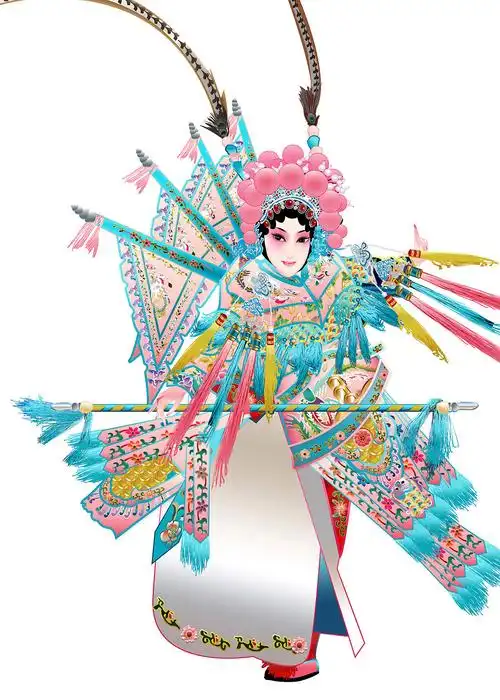 武旦刀马旦京剧人物矢量插图