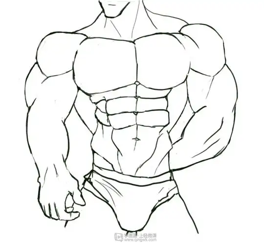 临摹男性肌肉角色人物肌肉绘画训练