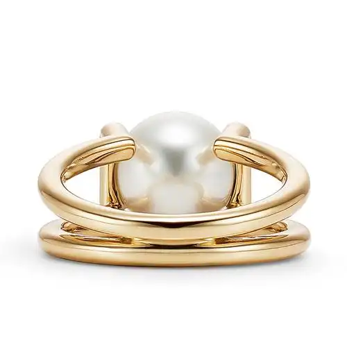 蒂芙尼 tiffany city hardwear系列18k金配以珍珠戒指 66959066