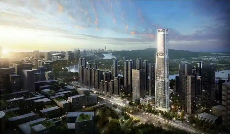 由景典钢构加工制作的超高层天誉东盟塔地上钢结构首吊成功