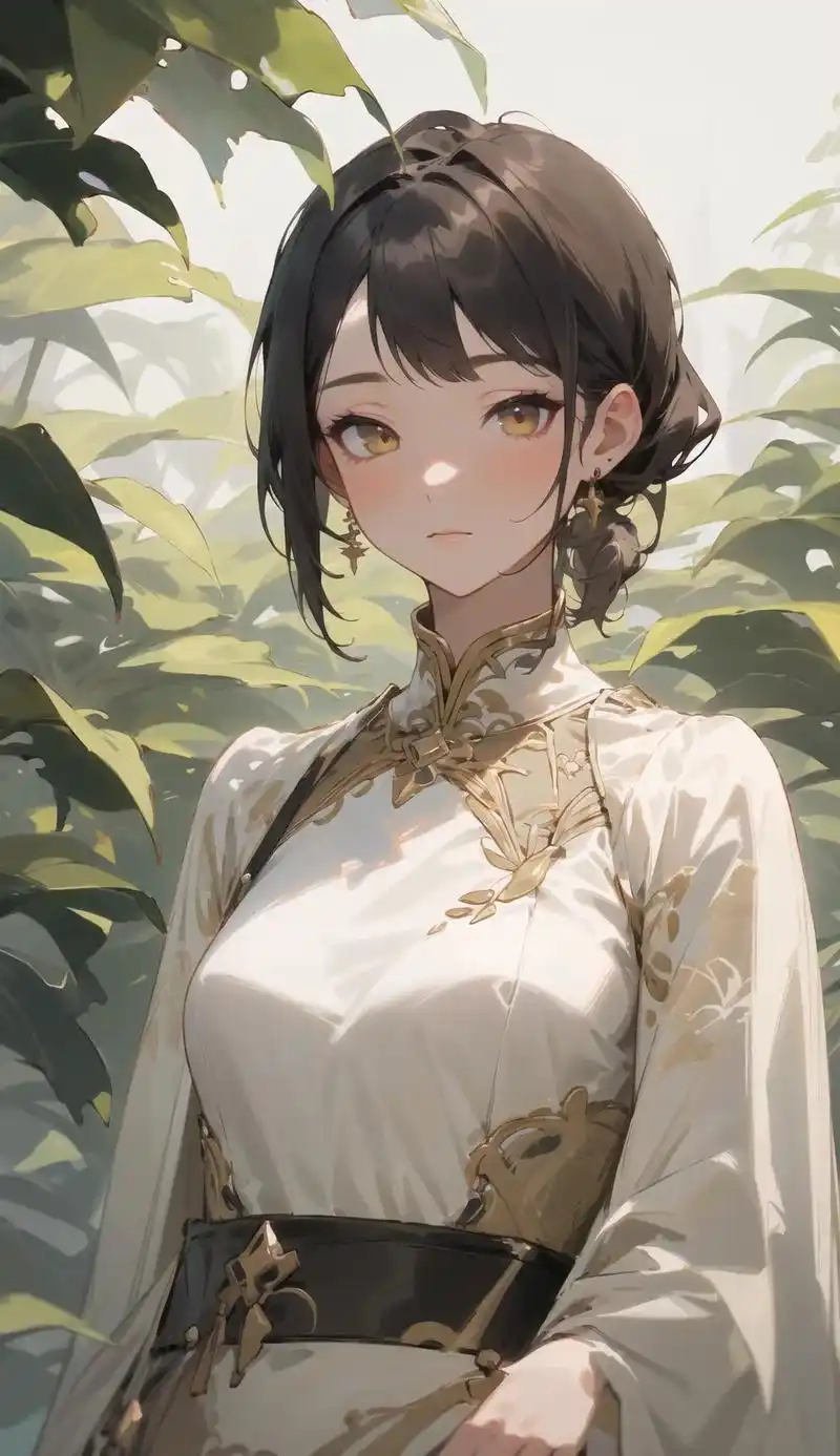 森林里穿旗袍的女孩.#二次元 #ai绘画 #治愈画风 #动漫 - 抖音