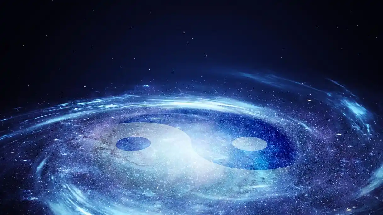 4k唯美浩瀚宇宙蓝色太极背景mp4