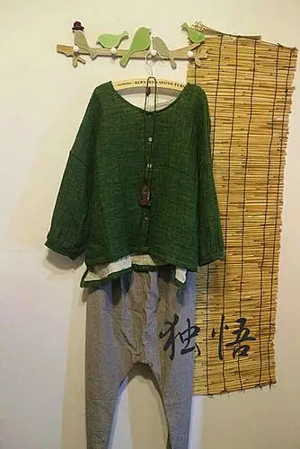 外婆家的老粗布!文艺棉麻开衫