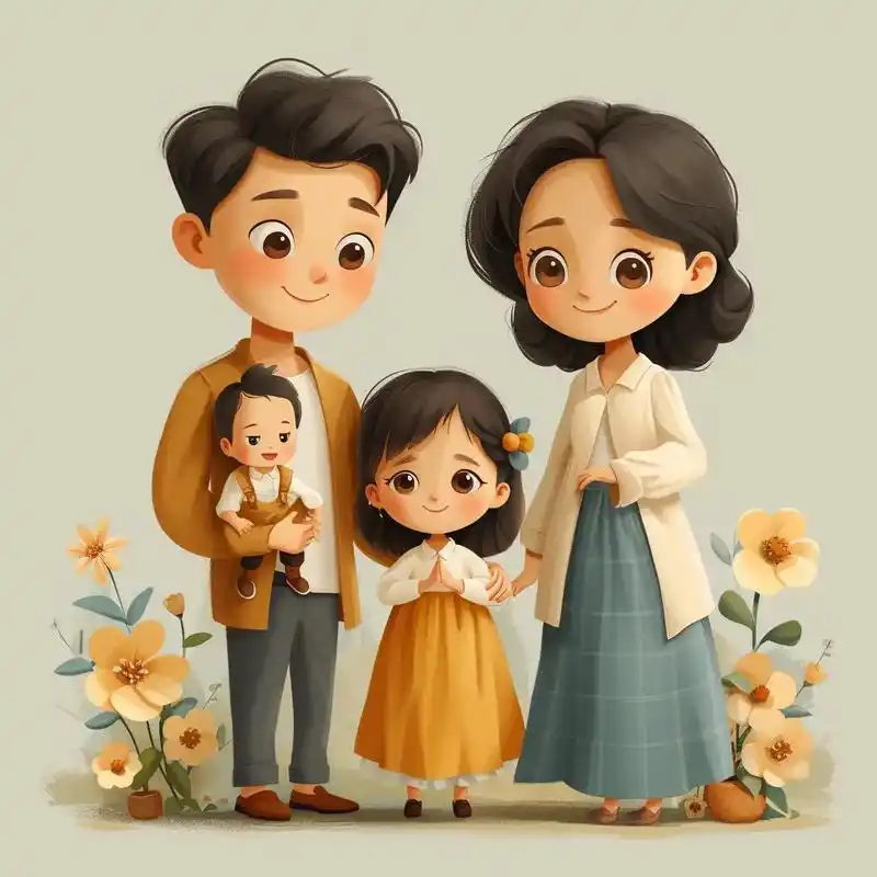 应粉丝要求,一家四口,一儿一女的亲子照来啦 - 抖音