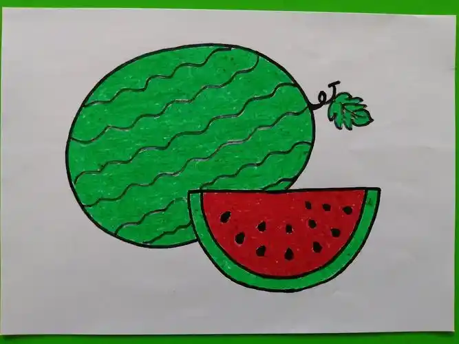 儿童简笔画西瓜彩色