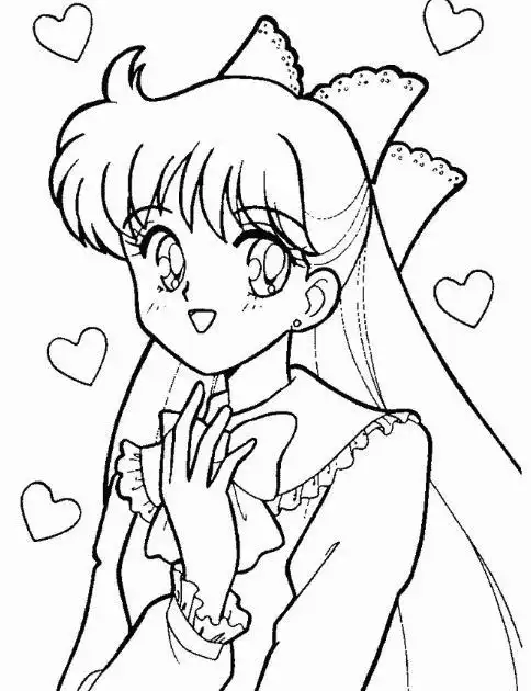 卡通动漫女孩简笔画-可爱的美少女 美少女战士简笔画